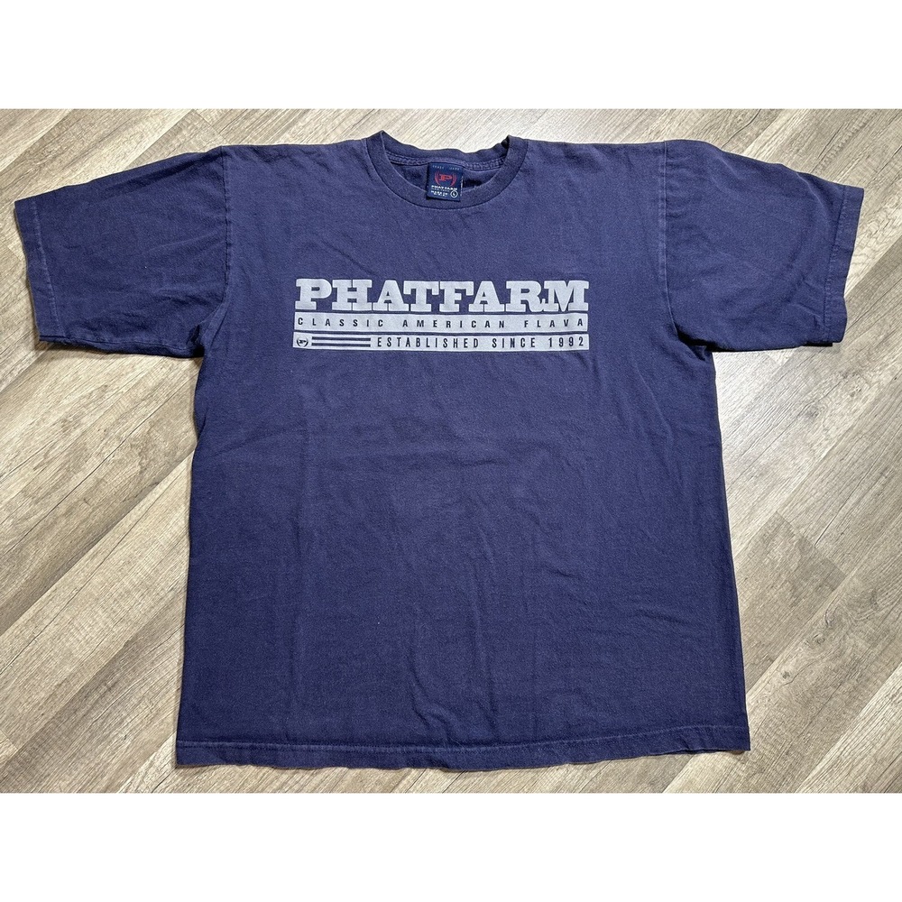 Vintage‎ Phat Farm T-Shirt Y2K Made In USA Size Large Hip Hop Rap Tee
